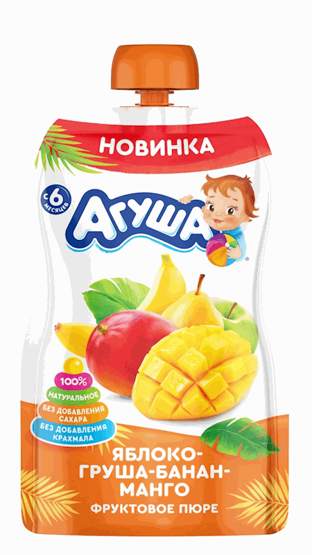 FRUIT PURE AGUSHA APPLE/RASBERRY/ROSEHIP 90G