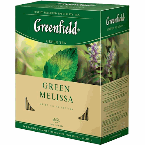 TEA GREENFIELD GREEN W/MELISSA 100BAG