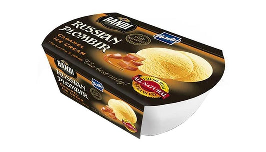 ICE CREAM BANDI RUSSIAN PLOMBIR CARAMEL 900G