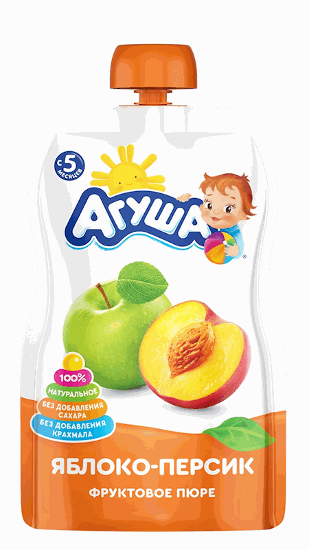 FRUIT PURE AGUSHA APPLE/PEACH 90G