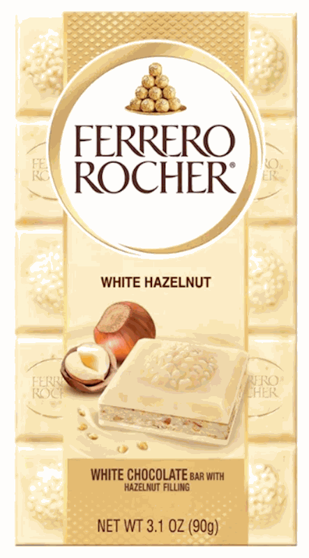 CHOCOLATE FERRERO ROCHER WHITE CHOCOLATEW/HAZELNUT 90G