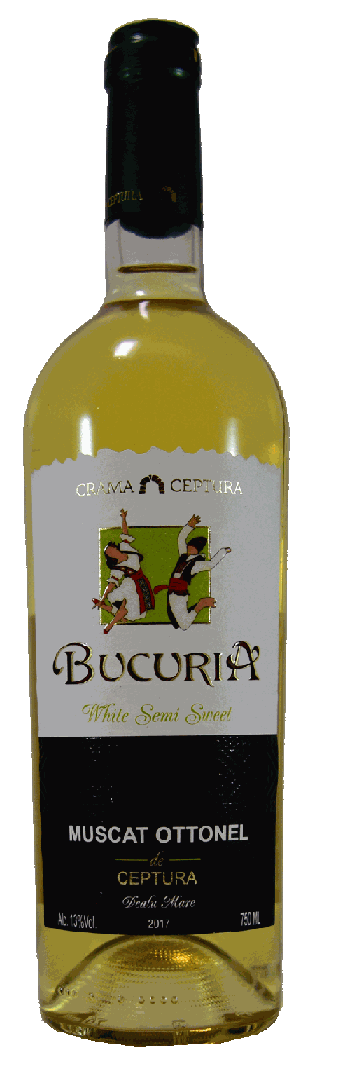 WINE WHITE SEMI-SWEET BUCURIA MUSCAT OTTONEL 750ML