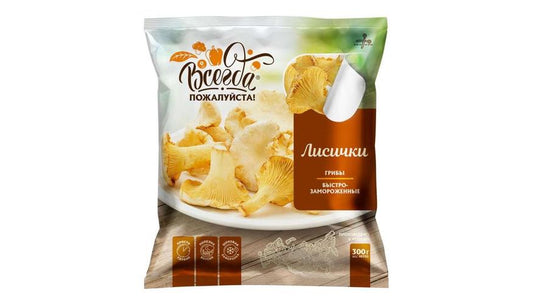 MUSHROOMS VSEGDA POZHALUSTA LISICHKI FROZEN 300G