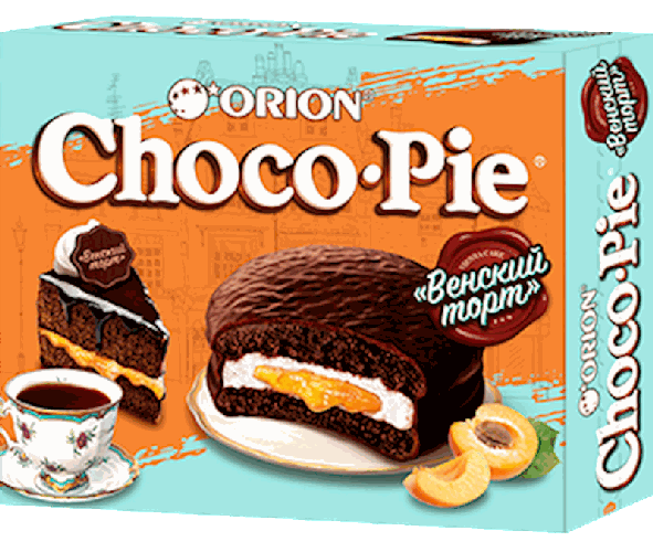 COOKIES ORION CHOCO-PIE APRICOT 360G