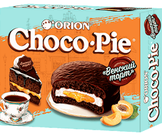 COOKIES ORION CHOCO-PIE APRICOT 360G