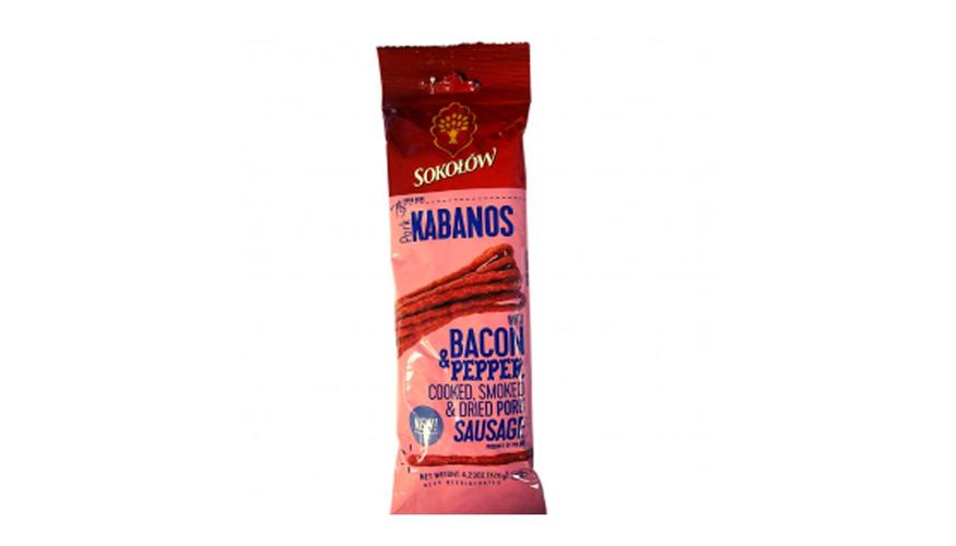 SAUSAGE SOKOLOW KABANOS BACON&PEPPER 120G